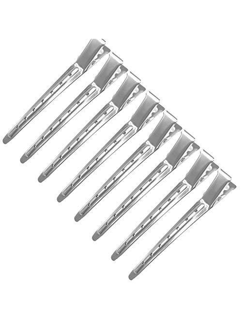 Rip Curl Dividing Duck Bill Clips, Clamp Hair Styling Clips Duck Bill Hair Clips, Premium Rustproof Metal Alligator Curl Clips Sectioning Clips with Holes