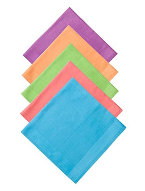 Selected Hanky 100% Pure Cotton Handkerchiefs with Stiching Assorted Color