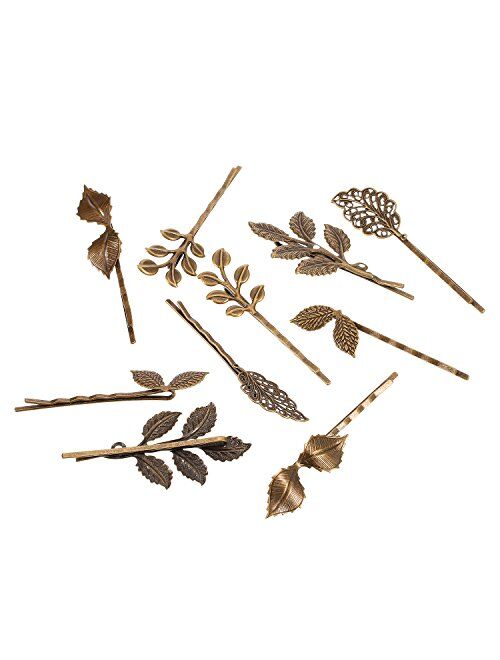 BBTO 22 Pieces Vintage Hair Clips Barrettes Bronze Leaf Bobby Pin Flower Butterfly Heart Hair Clip for Girls and Women, Mix Styles