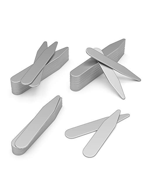 56 Metal Collar Stays for Men in a Divided Box - 4 Sizes by Moulet