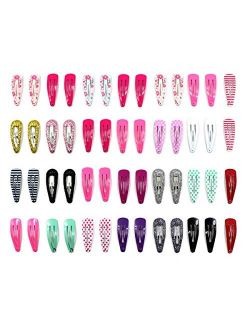 Zapire 52pcs Small Hair Clips for Girl No Slip Snap Barrettes for Toddlers Girls Kids Women Hair Accessories