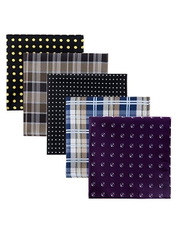 Retreez 5 Piece Assorted Woven Microfiber Premium Pocket Square Gift Box Set