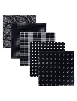 Retreez 5 Piece Assorted Woven Microfiber Premium Pocket Square Gift Box Set