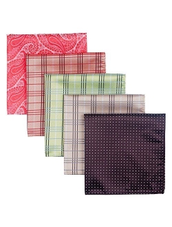 Retreez 5 Piece Assorted Woven Microfiber Premium Pocket Square Gift Box Set