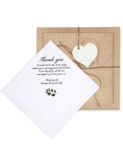 W&F GIFT Wedding Handkerchief Gift for Bride Groom Mom Dad Grand New Step Parents Friends