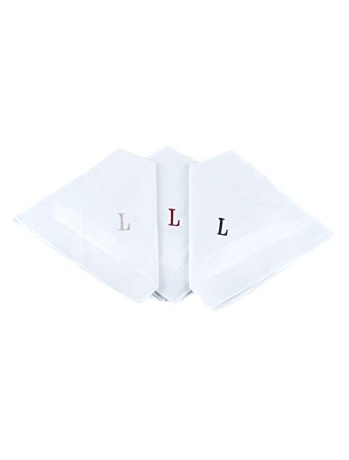 Boxed 3 pc. Initial Cotton Handkerchiefs, INITIAL