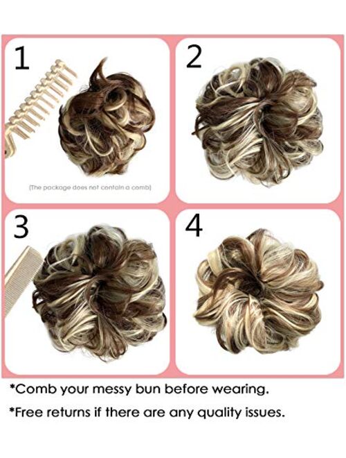 Messy Bun Hair Piece Thick Updo Scrunchies Hair Extensions Ponytail Hair Accessories for Women Ladies Girls