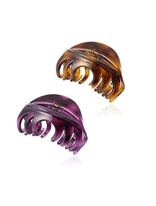 Rosette Large Chic Styling Hair Claw Clip Organic Glass Hair Clips Clamps Indoor Outdoor Hair Grip Hairpins Hairgrip for Women and Girls Hair Barrettes For Thick Hair