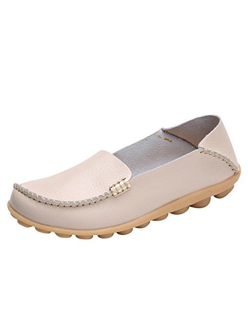 DUOYANGJIASHA Fashion Brand Best Show Women's Comfortable Leather Loafers 