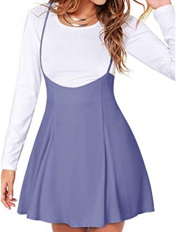 YOINS Women's Suspender Skirts Basic High Waist Versatile Flared Skater Skirt Overall Dress