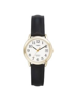 Women's Timex Easy Reader Watch with Leather Strap- Gold/Black T2H341JT