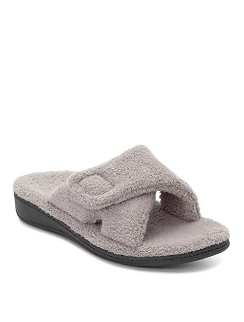 Vionic Women's Indulge Relax Comfortable Cozy Adjustable House Slippers that include Three-Zone Comfort with Orthotic Insole Arch Support