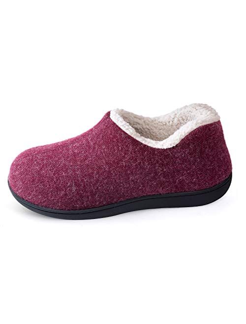 ULTRAIDEAS Women's Cozy Memory Foam Closed Back Slippers  Indoor Outdoor Rubber Sole