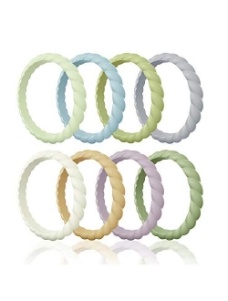 Egnaro Braided Silicone Wedding Ring for Women