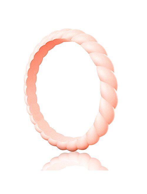 Egnaro Braided Silicone Wedding Ring for Women