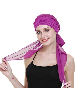 Chemo Headwear Turbans for Women Long Hair Head Scarf Headwraps Cancer Hats