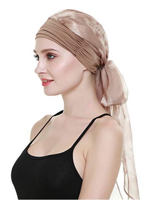 Chemo Headwear Turbans for Women Long Hair Head Scarf Headwraps Cancer Hats