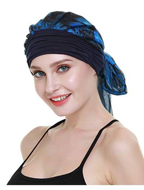 Chemo Headwear Turbans for Women Long Hair Head Scarf Headwraps Cancer Hats