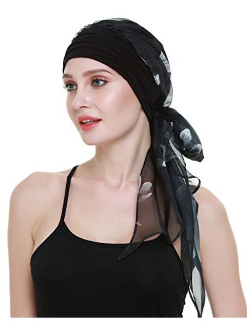 Chemo Headwear Turbans for Women Long Hair Head Scarf Headwraps Cancer Hats