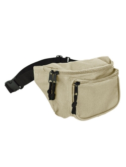 Fanny Pack w/ 3 Pockets Traveling Belt Pouch Waist Wallet Concealer Black