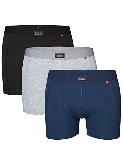 DANISH ENDURANCE Men's Trunks 3-Pack, Oeko-TEX, Stretchy Soft Cotton, Classic Fit Underwear, Boxer Shorts