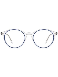 TIJN Blue Light Blocking Glasses Vintage Thick Round Rim Frame Eyeglasses