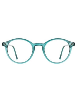 TIJN Blue Light Blocking Glasses Vintage Thick Round Rim Frame Eyeglasses