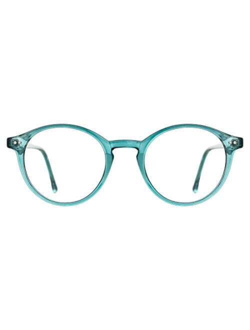 TIJN Blue Light Blocking Glasses Vintage Thick Round Rim Frame Eyeglasses