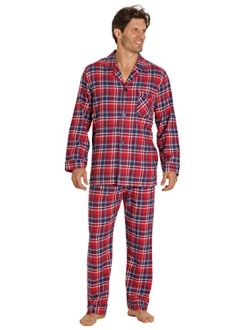 EVERDREAM Sleepwear Mens Flannel Pajamas, Long 100% Cotton Pj Set