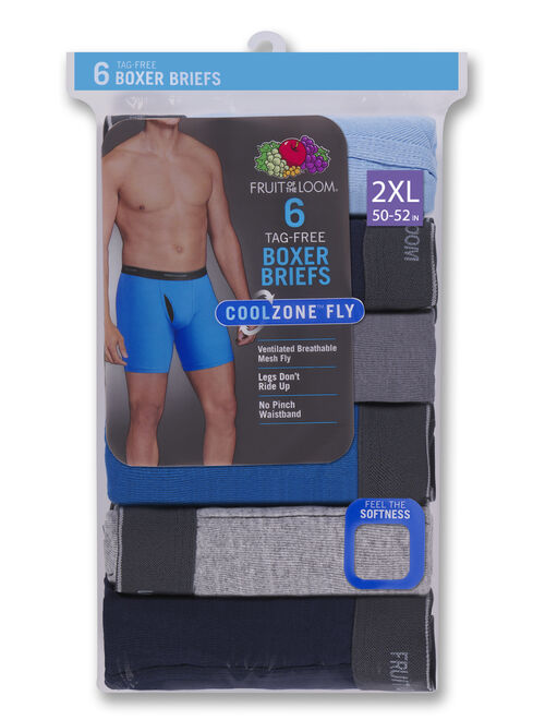 Buy Fruit of the Loom Men's CoolZone Fly Assorted Boxer Briefs, 6 Pack ...