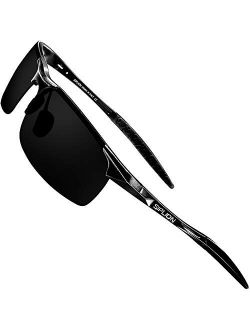 SIPLION Men's Driving Polarized Sport Sunglasses Al-Mg Metal Frame Ultra Light