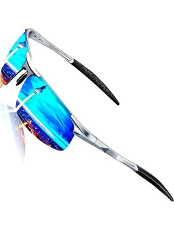 SIPLION Men's Driving Polarized Sport Sunglasses Al-Mg Metal Frame Ultra Light