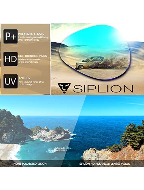 SIPLION Men's Driving Polarized Sport Sunglasses Al-Mg Metal Frame Ultra Light