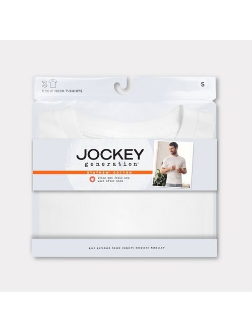 Jockey Generation Men's Stay New Cotton 3pk Crew T-Shirt