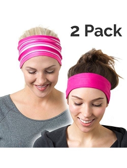 RiptGear Yoga Headbands for Women and Men - Wide Non Slip Design Headband for Running Yoga Fitness Fashion and Other Workouts