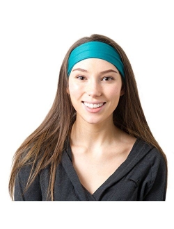 RiptGear Yoga Headbands for Women and Men - Wide Non Slip Design Headband for Running Yoga Fitness Fashion and Other Workouts