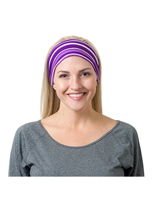 RiptGear Yoga Headbands for Women and Men - Wide Non Slip Design Headband for Running Yoga Fitness Fashion and Other Workouts