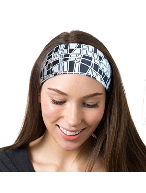 RiptGear Yoga Headbands for Women and Men - Wide Non Slip Design Headband for Running Yoga Fitness Fashion and Other Workouts