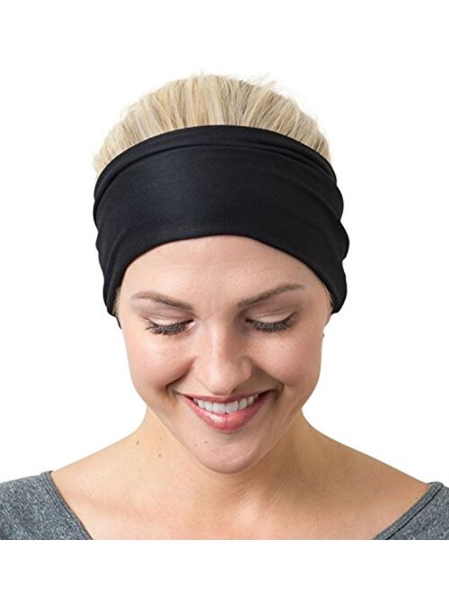 RiptGear Yoga Headbands for Women and Men - Wide Non Slip Design Headband for Running Yoga Fitness Fashion and Other Workouts