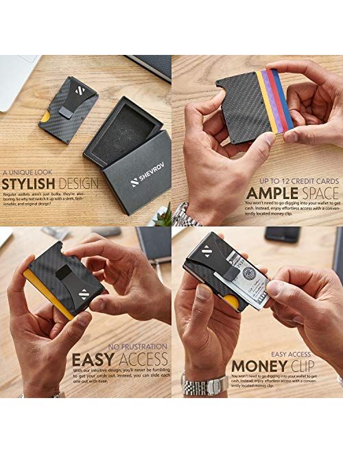 RFID Carbon Fiber Wallets for Men - Minimalist Aluminum Wallet for Men