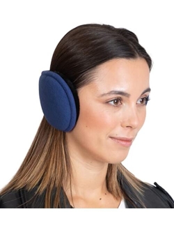 Ear Muffs for Men & Women - Winter Ear Warmers/Covers for Cold Weather - Behind the Head Style Black Fleece Earmuffs