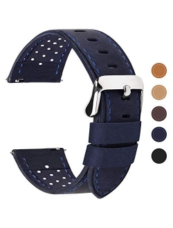 5 Colors for Watch Band, Quick Release Breeze Leather Watch Strap 18mm 20mm 22mm 24mm