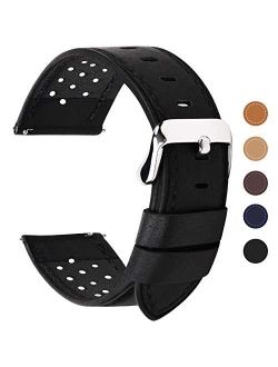 5 Colors for Watch Band, Quick Release Breeze Leather Watch Strap 18mm 20mm 22mm 24mm