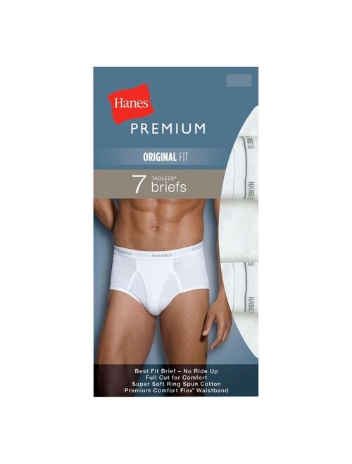 Hanes Premium Men's 7pk Full Rise Briefs - White