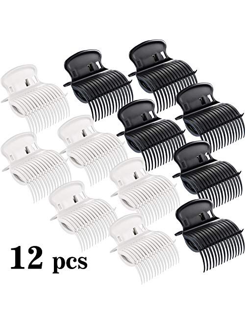 12 Pieces Hot Roller Clips Hair Curler Claw Clips Replacement Roller Clips for Women Girls Hair Section Styling