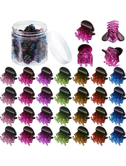 100 Pieces Mini Hair Claw Clips Plastic Hair Claws Pins Clamps with a Box Small Hair Jaw Clips for Girls and Women