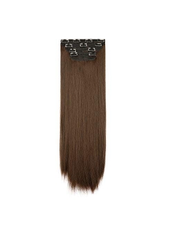 REECHO Hair Extensions Clip in Straight Curly Wavy 4 PCS Set Thick Hairpiece