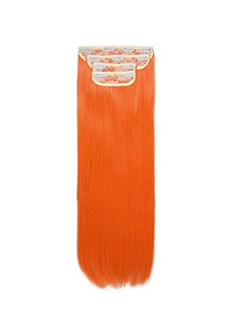 REECHO Hair Extensions Clip in Straight Curly Wavy 4 PCS Set Thick Hairpiece