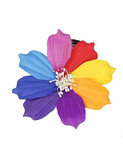 DreamLily Women's Fashion 3 Pcs Hawaiian White Plumeria Flower Foam Hair Clip Balaclavas for Beach