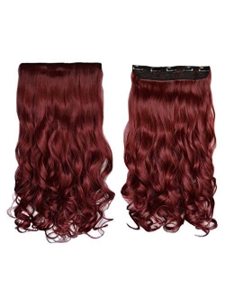 REECHO 16" 3/4 Full Head Curly Wave Clips in on Synthetic